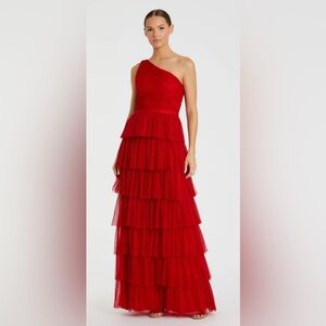 CLEARANCE W/Flaw NWT IEENA/M. DUGGAL SZ 6 One Shoulder Swiss Dotted Tulle #49102